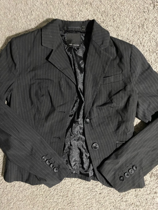 The Limited Jackets & Blazers - The Limited vintage Women's Black Pinstripe Blazer